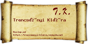 Trencsényi Klára névjegykártya