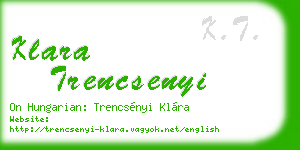klara trencsenyi business card